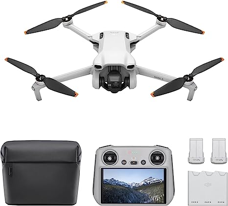 DJI Mini 3 Fly More Combo (DJI RC), Drone Under 249g, 3 batteries for 114-Min Max Flight Time, True Vertical Shooting, Return to Home, 10km Max Video Transmission, Drone with Camera 4K for Beginners